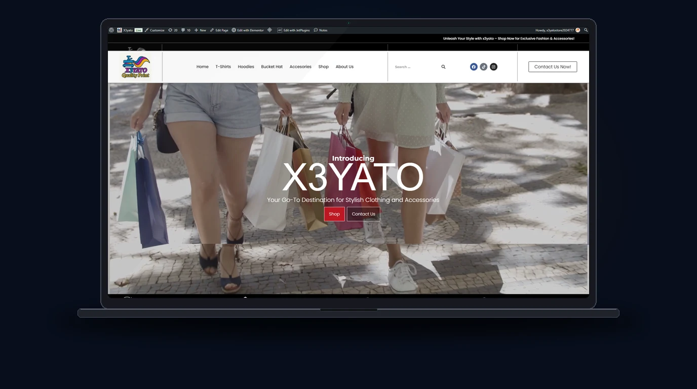 X3YATO - E-commerce y Moda Website Mockup