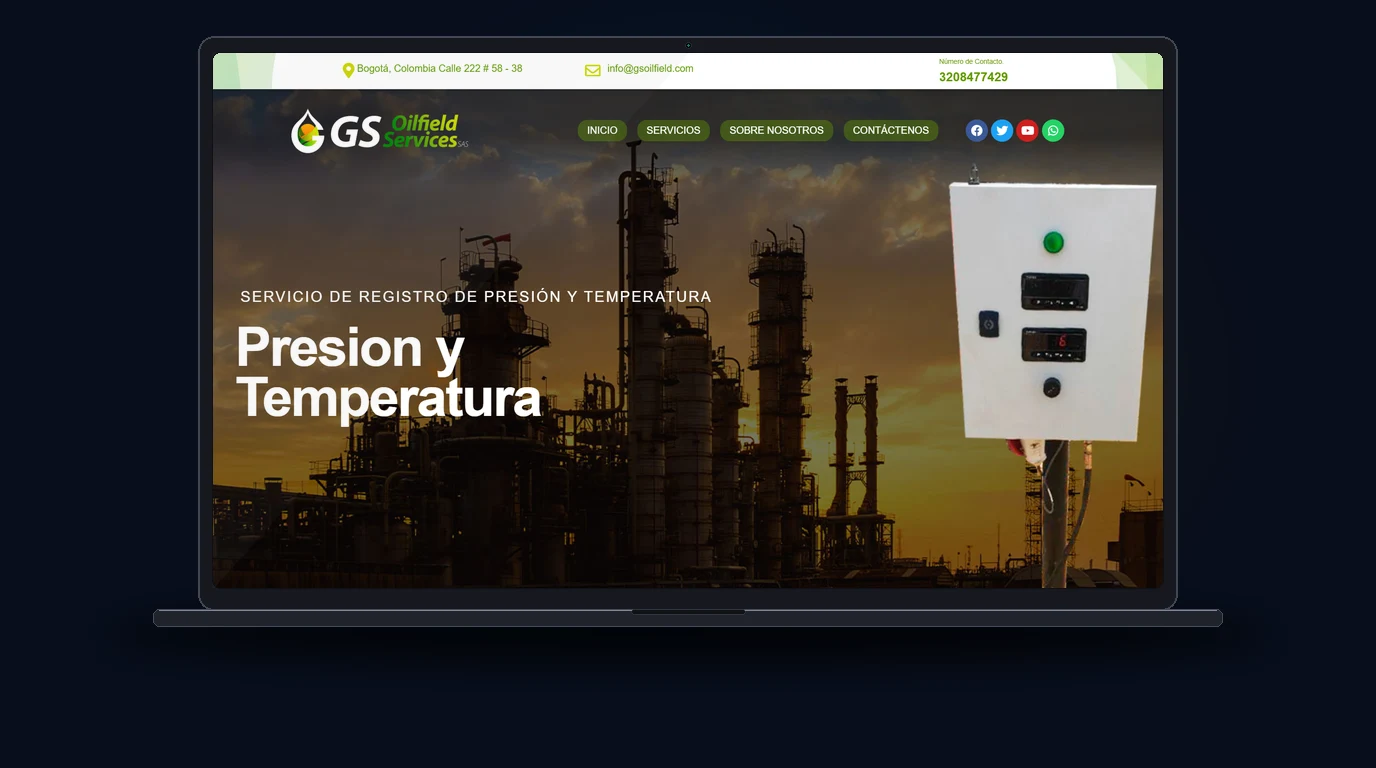 GL Oilfield Services - Energía y Logística Industrial Website Mockup