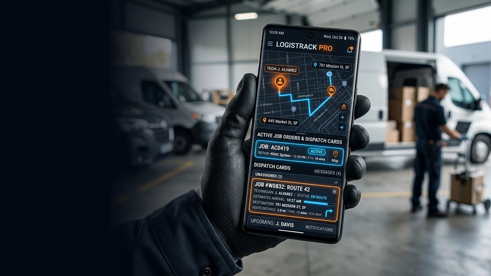 Field Service Logistics & Operations Mobile App UI