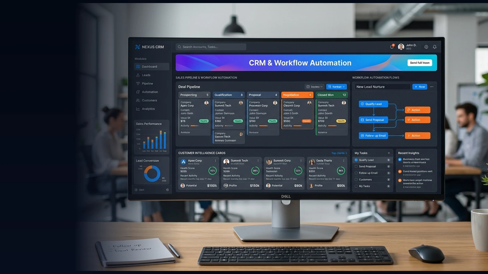 Custom CRM and Workflow Automation Software UI