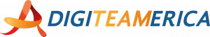 Logo Digiteamerica en tonos azules y naranjas
